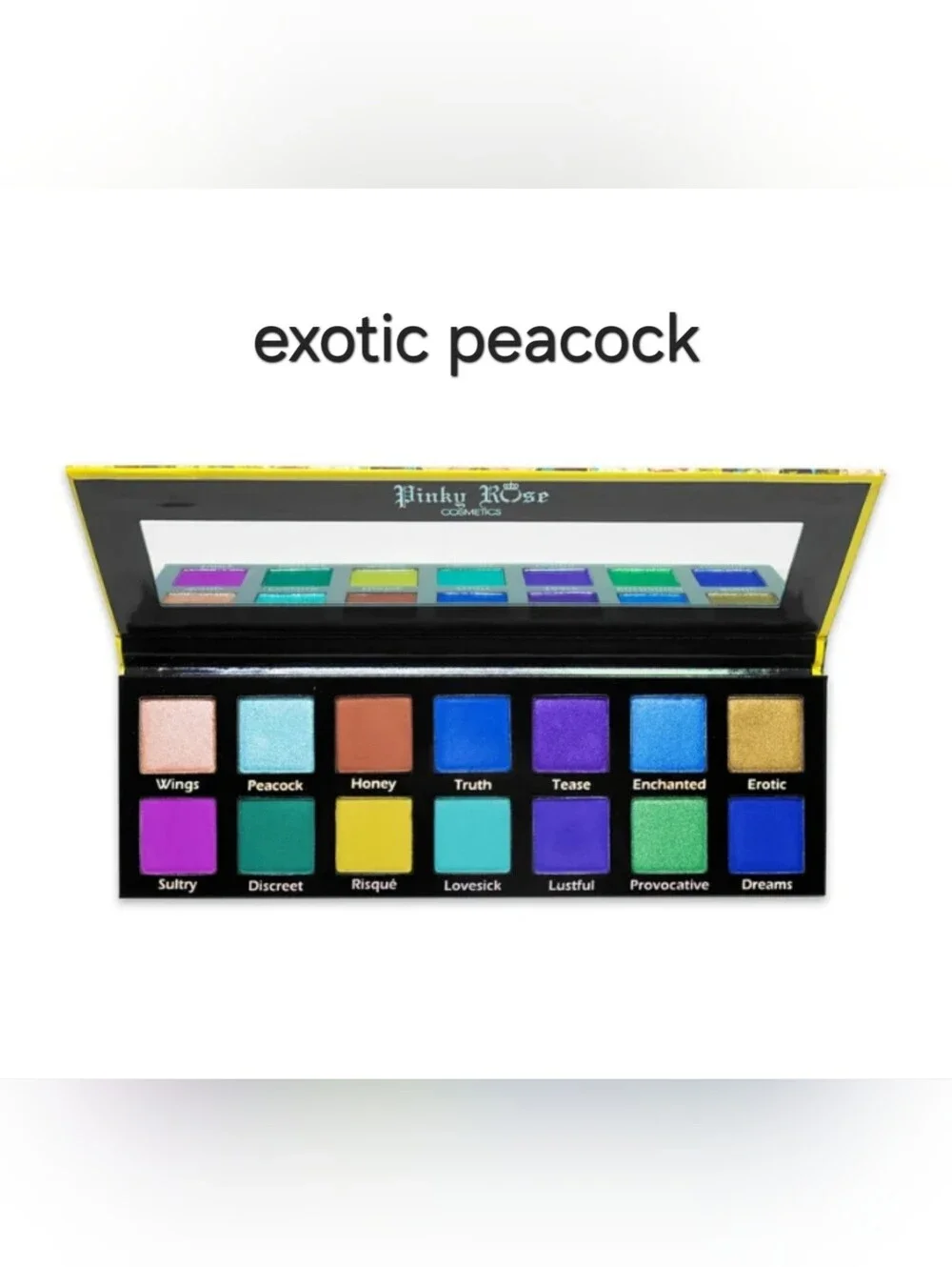 NIB Pinky Rose Cosmetics Exotic Peacock Eyeshadow Palette - Brand New